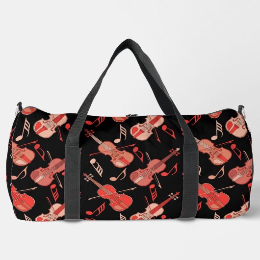 Gehoekte viool en Muzieknoten Plunjezak (Voorkant)