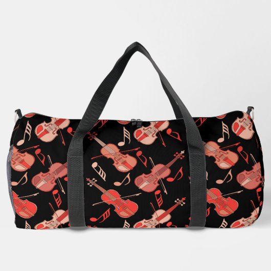 Gehoekte viool en Muzieknoten Plunjezak (Achterkant)