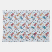 Gehoekte viool en Muzieknoten Theedoek (Horizontaal)