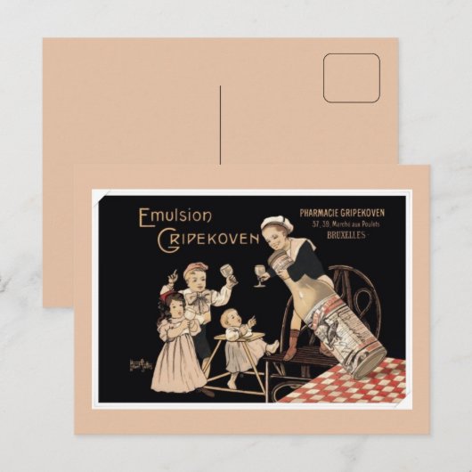 gehomogeniseerde melk adverteren briefkaart (Voorkant / Achterkant)