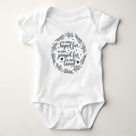 Gehoopt voor, geprezen voor, geliefde IVF-Baby Romper (Voorkant)