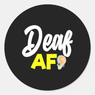 Gehoor - Doof - Niet in staat om te horen - Doof b Ronde Sticker