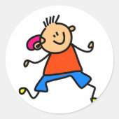 Gehoorapparaat Kind Ronde Sticker (Voorkant)