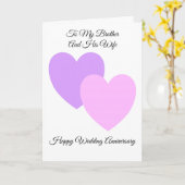 Gehoorlijk broer en vrouw, persoonlijk Jubileum Kaart (Gele Bloem)