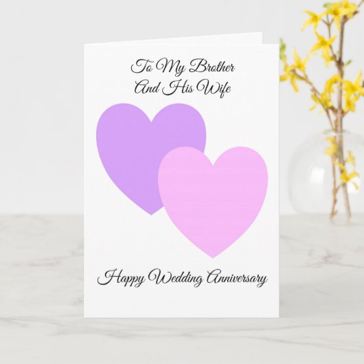 Gehoorlijk broer en vrouw, persoonlijk Jubileum Kaart (Gele Bloem)