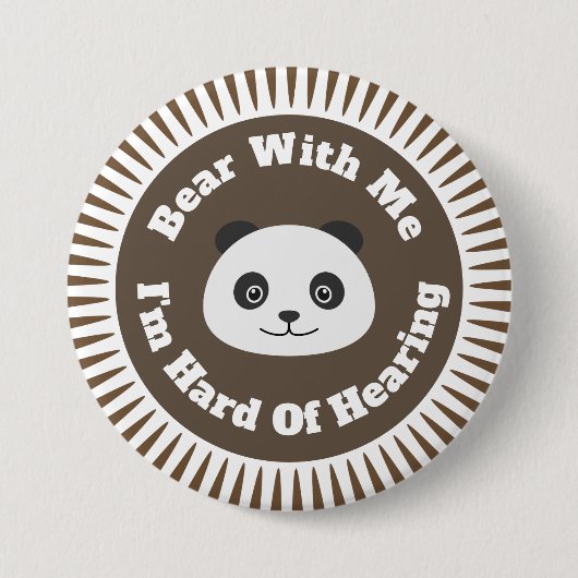 Gehoorlijk Ronde Button 7,6 Cm (Voorkant)