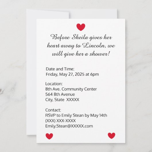 Gehoorlijk trouwen: Vrijgezellenfeest Kaart (Achterkant)