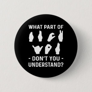 Gehoorloosheid Bewustzijn. Gebarentaal Bewustzijn Ronde Button 5,7 Cm
