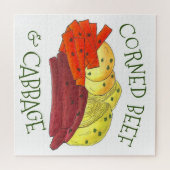 Gehoornd rundvlees en met koolstof gekookte wortel legpuzzel (Horizontaal)