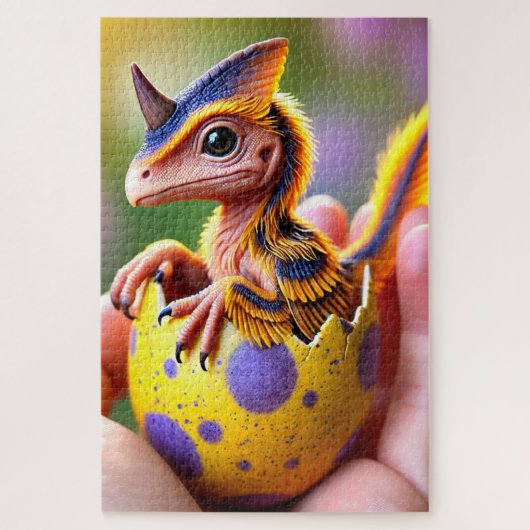 gehoornde Baby-dinosaurus Legpuzzel (Verticaal)