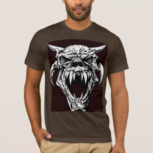 Gehoornde Demon Monster Schedel Donkere Fantasy Ve T-shirt