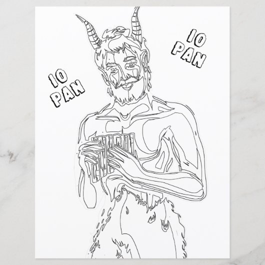 Gehoornde God Pan Wicca Pagan Coloring Page Paper (Voorkant)
