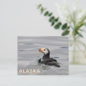 Gehoornde papegaaiduiker in Alaska Briefkaart (Staand voorkant)
