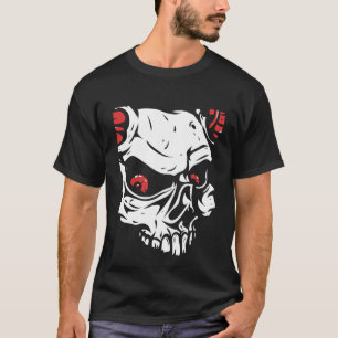 Gehoornde Schedel Moderne Zwarte Kunst Trendy T-shirt