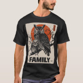 Gehoornde uil en uil - Watchful Wild Family T-shirt (Voorkant)