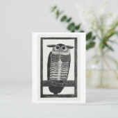 gehoornde uil illustratie briefkaart (Staand voorkant)