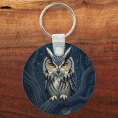 Gehoornde uil 's nachts sleutelhanger (Achterkant)