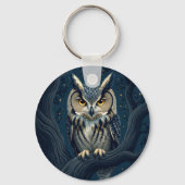 Gehoornde uil 's nachts sleutelhanger (Achterkant)