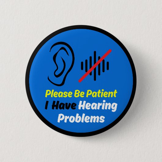 Gehoorproblemen Blauw ontwerp Ronde Button 5,7 Cm (Voorkant)