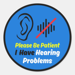 Gehoorproblemen Blauw ontwerp Ronde Sticker
