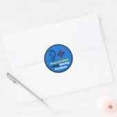 Gehoorproblemen Blauw ontwerp Ronde Sticker (Envelop)