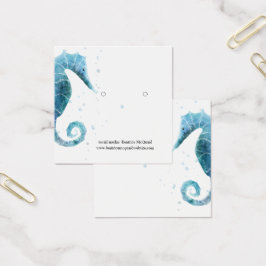 Gehoorscherm | Cute Blue Zee Horse Vierkante Visitekaartjes