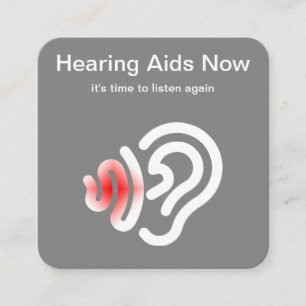 Gehoorsteuncentrum en audiovisuele sector vierkante visitekaartje