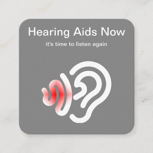 Gehoorsteuncentrum en audiovisuele sector vierkante visitekaartje (Voorkant)