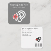 Gehoorsteuncentrum en audiovisuele sector vierkante visitekaartje (Voorkant / Achterkant)