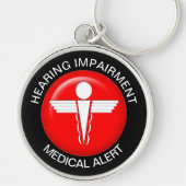 Gehoorstoornis Medische waarschuwing - Button Sleu Sleutelhanger (Voorkant)