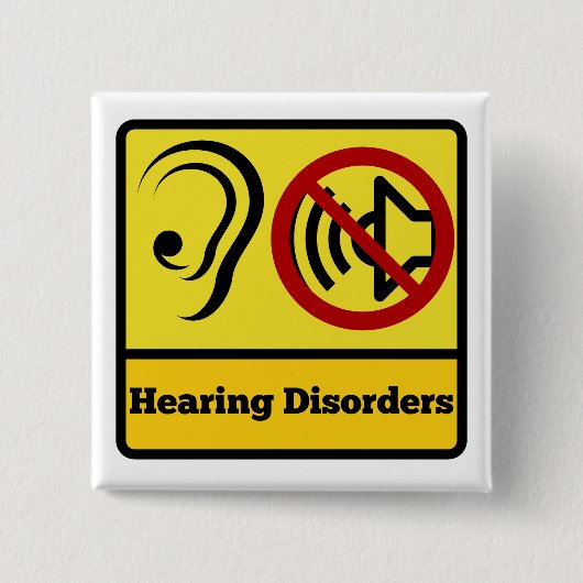 Gehoorstoornis vierkant geel vierkante button 5,1 cm (Voorkant)