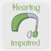 Gehoorstoornis Vierkante Sticker (Voorkant)
