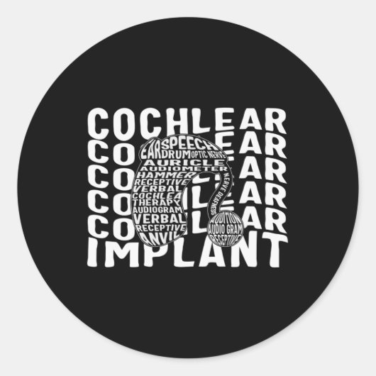 Gehoorverlies Bewustmaking Doaf Cochlear Implant A Ronde Sticker (Voorkant)