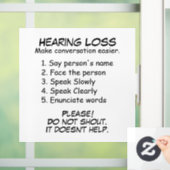 Gehoorverlies instructies Muur Raamsticker (Huis)