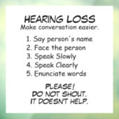 Gehoorverlies instructies Muur Raamsticker (Vel 3)
