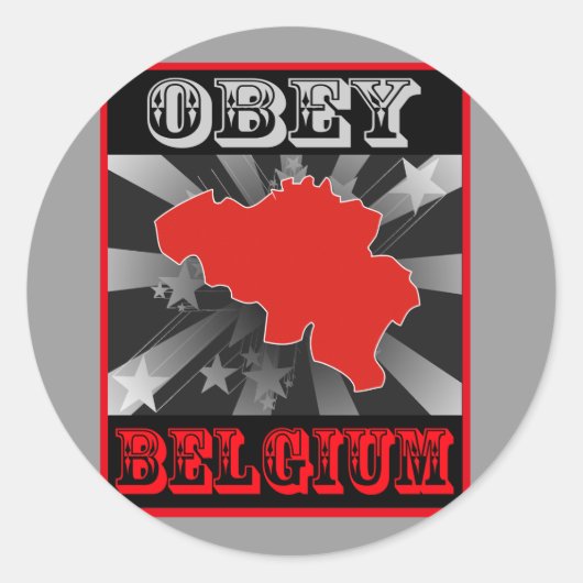 Gehoorzaam België Ronde Sticker (Voorkant)