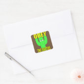 Gehoorzaam de Cactus Square Sticker (Envelop)