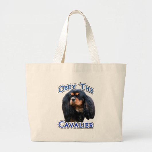 Gehoorzaam de Cavalier Grote Tote Bag (Voorkant)