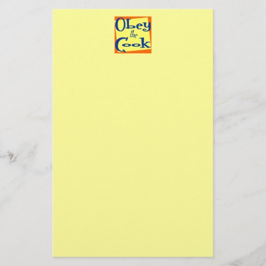 Gehoorzaam de Cook Kitchen Gezegde Stationery Briefpapier (Voorkant)