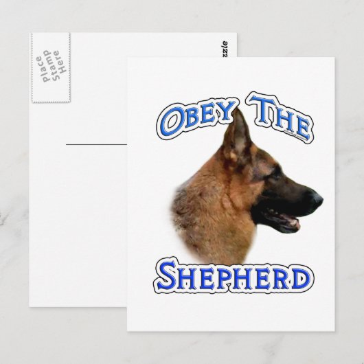 Gehoorzaam de Duitse Herder Briefkaart (Voorkant / Achterkant)