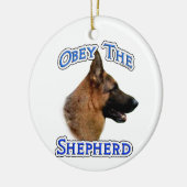 Gehoorzaam de Herder Keramisch Ornament (Links)