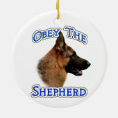 Gehoorzaam de Herder Keramisch Ornament (Achterkant)