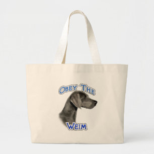 Gehoorzaam de Weimaraner Grote Tote Bag