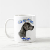 Gehoorzaam de Weimaraner Koffiemok (Links)
