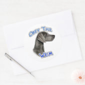 Gehoorzaam de Weimaraner Sticker (Envelop)