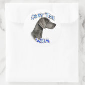 Gehoorzaam de Weimaraner Sticker (Tas)