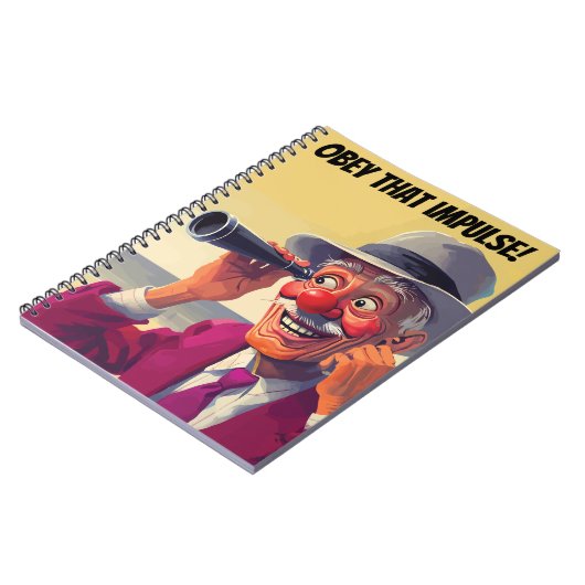 Gehoorzaam die Impulse, Oud Man met Spyglass, Grap Notitieboek (Linkerzijde)