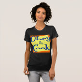 Gehoorzaam het Cook Spicy Kitchen Gezegde T-shirt (Voorkant volledig)