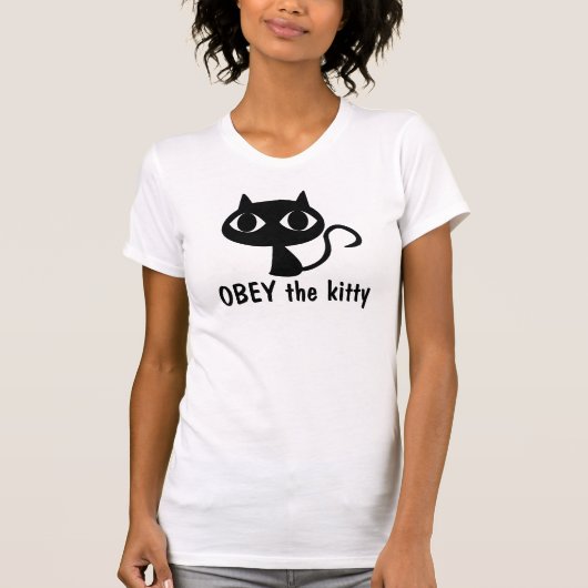 Gehoorzaam het kat T-shirt (Voorkant)
