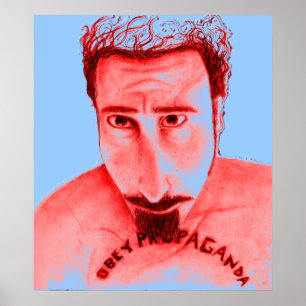 gehoorzaam propoganda rood poster